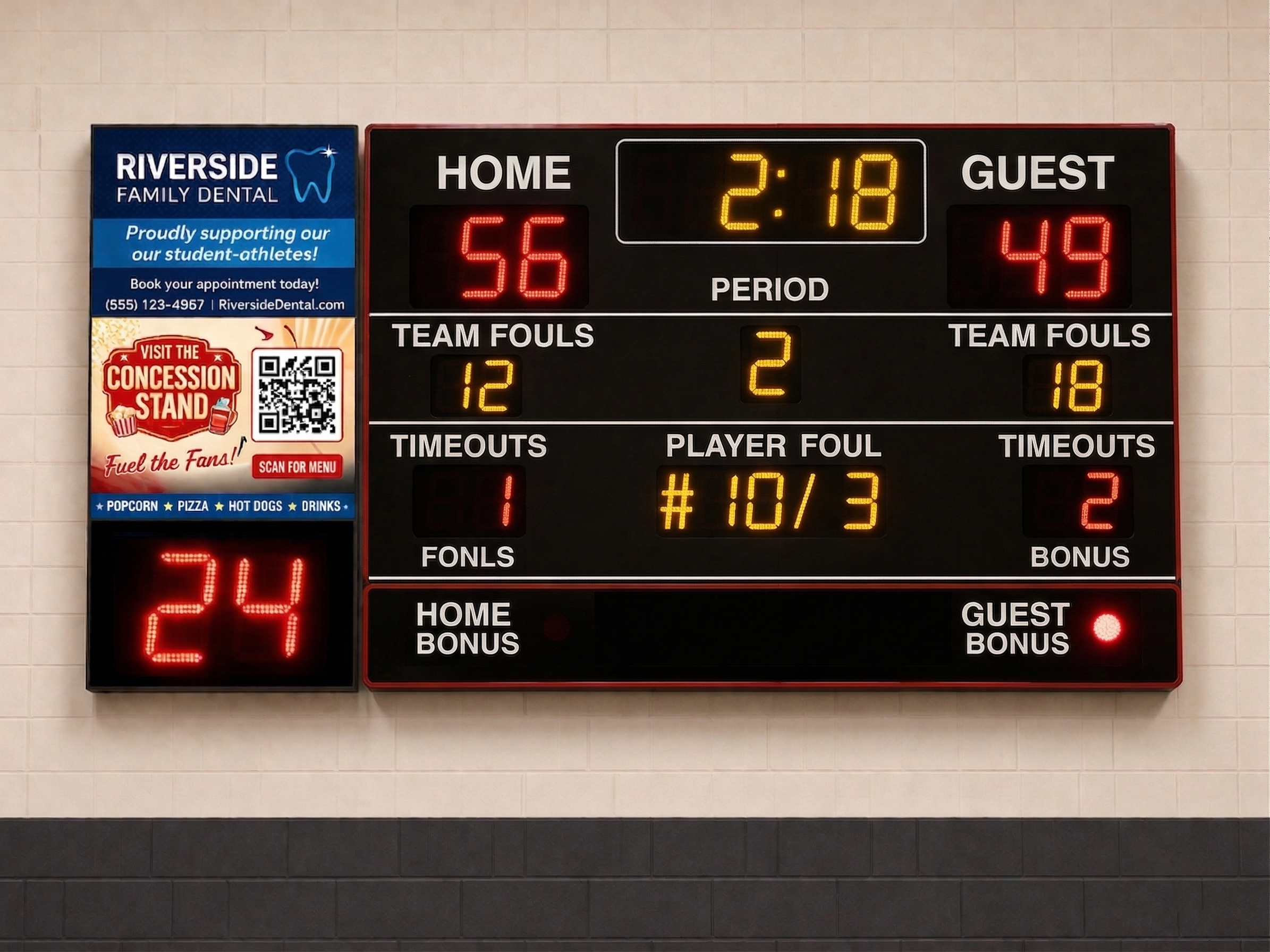 Large-format game display preview