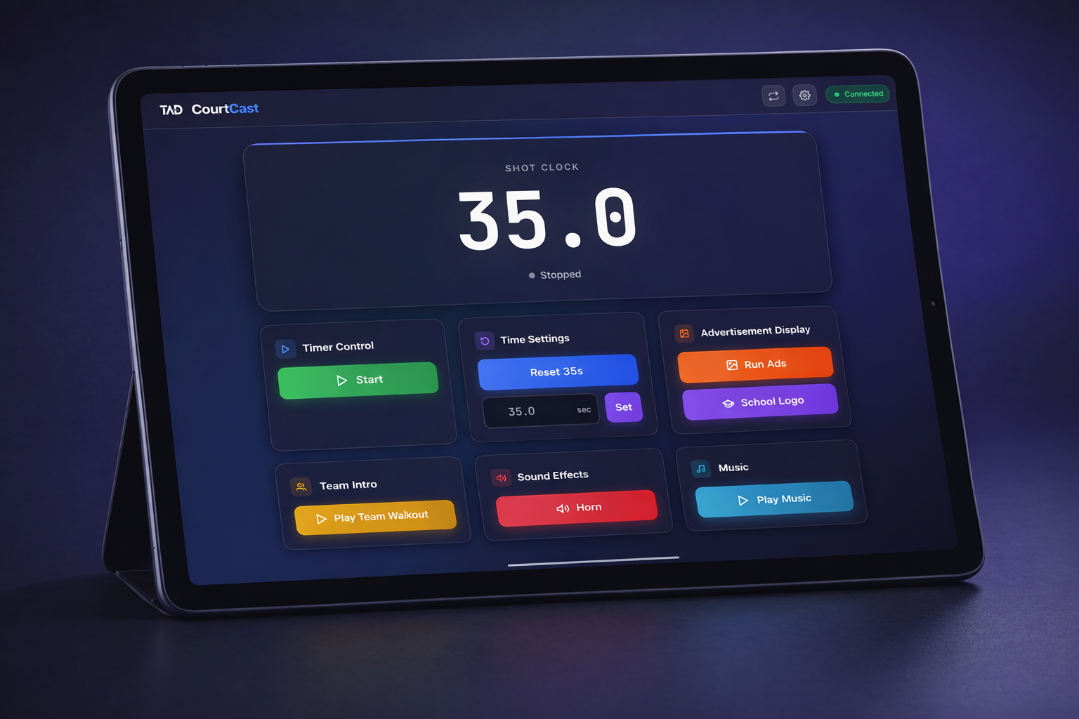Tablet controller running the board management software